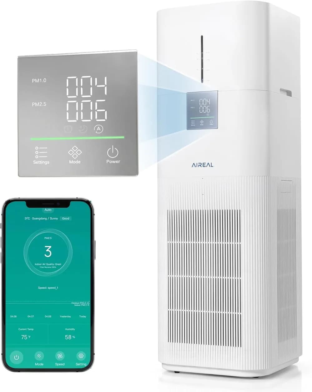 AIREAL Purificateur-Humidificateur 2-en-1